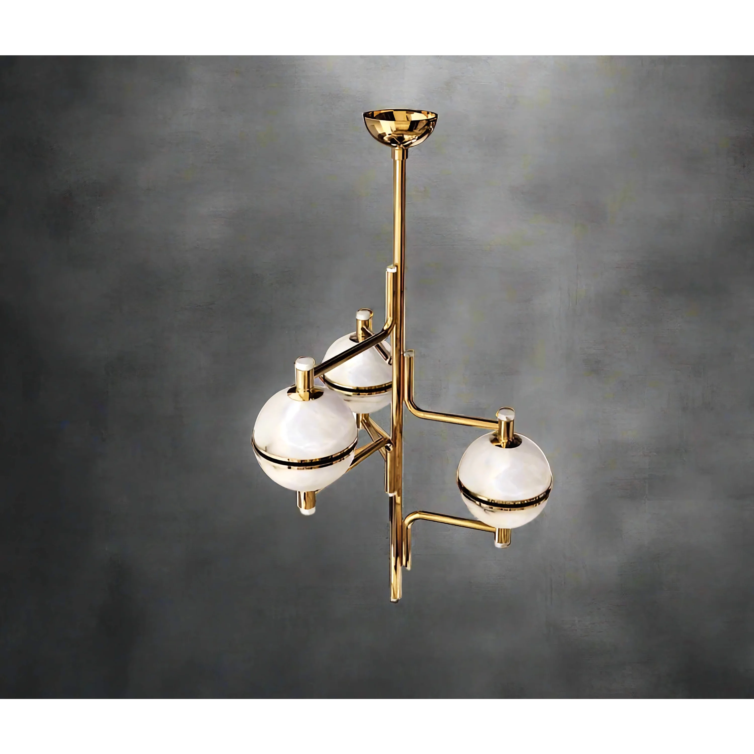 Modern Brass and Alabaster Chandelier for Dining Room Living | Casalola Lights