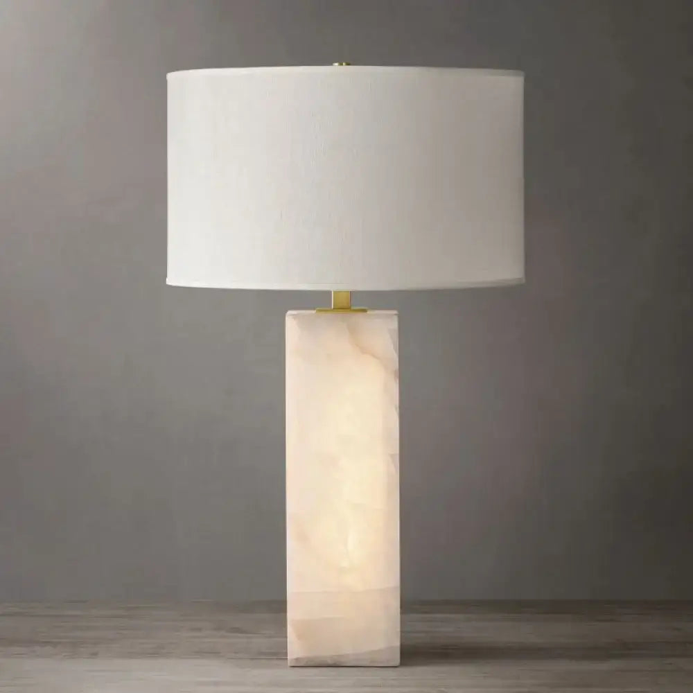 Alabaster Table Lamp | Sculptural Marble Lighting with Brass - Lamps