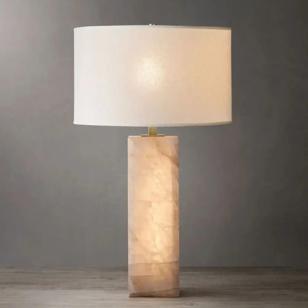 Alabaster Table Lamp | Sculptural Marble Lighting with Brass - Lamps