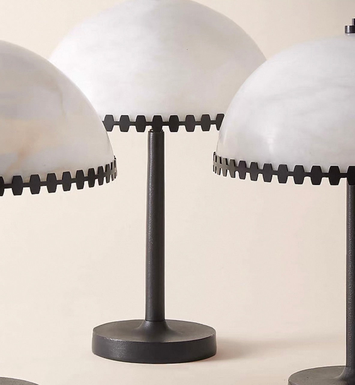 Alabaster Table Lamp for Bedside and Console | Blackened Steel Trim Japandi 43 Cm Casalola Lights Luxury Lamps Interior