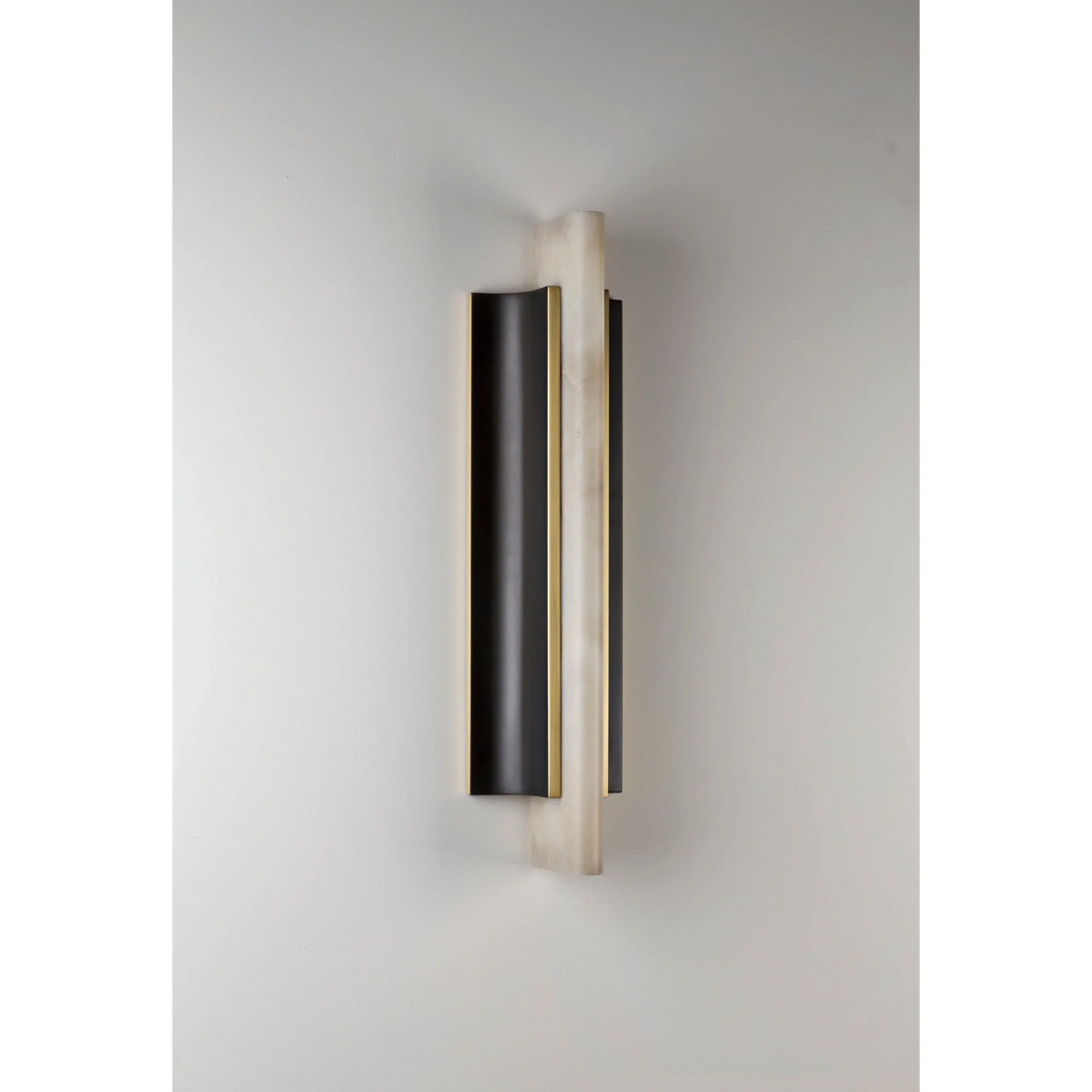 Genuine Alabaster Tube Wall Sconce Brass | 50 or 75cm Bedside Pair Tall Hallway Light 2700k Built in Casalola Lights