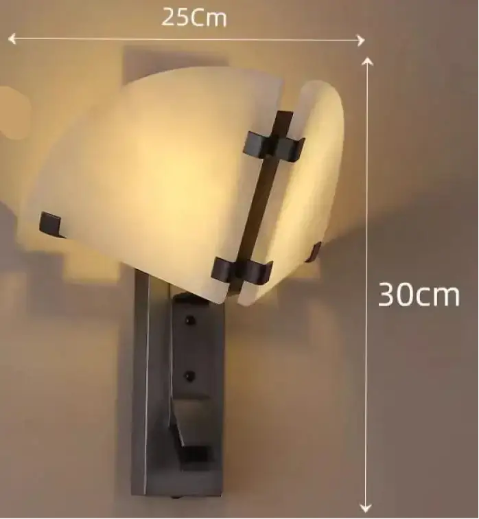 Alabaster Half-dome Wall Sconce | Italian Bedside Accent Light - Sconces