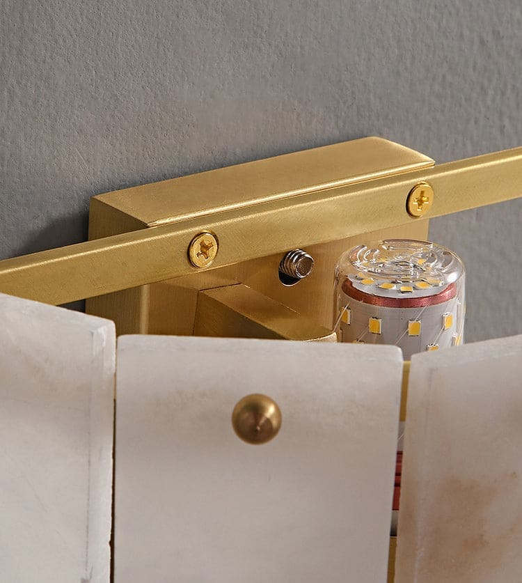 Luxury Alabaster & Copper Wall Sconce – Modern Handcrafted Light for Elegant Interiors - Sconces