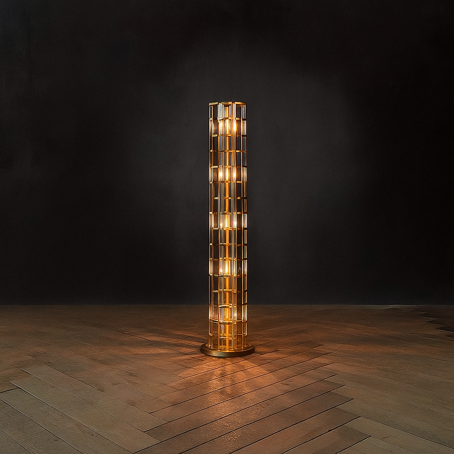 Amber Crystal Rod Floor Lamp