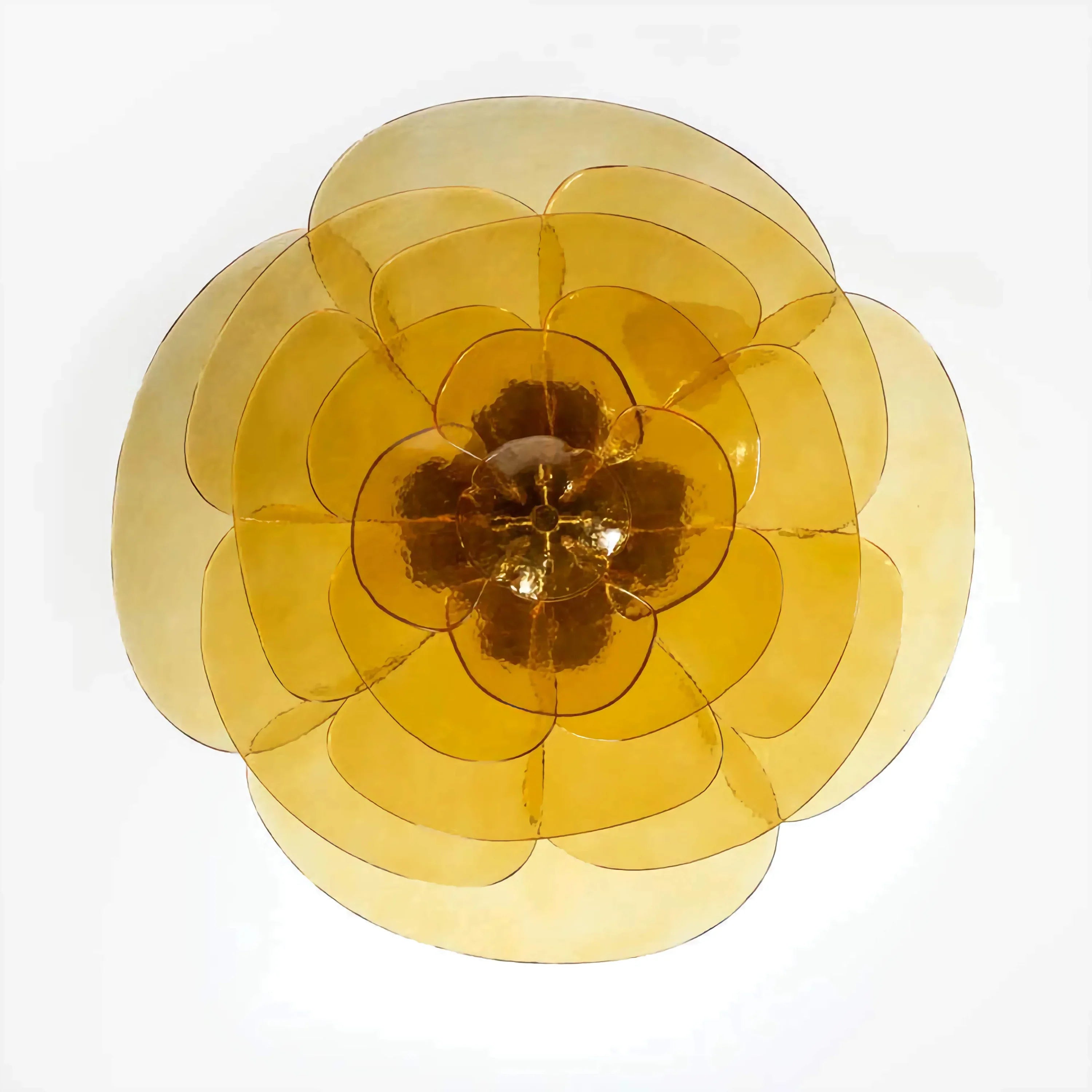 Lilypad Murano Glass Petal Chandelier in Gold Iron | Modern Luxury Ceiling Light for Dining Room & Living