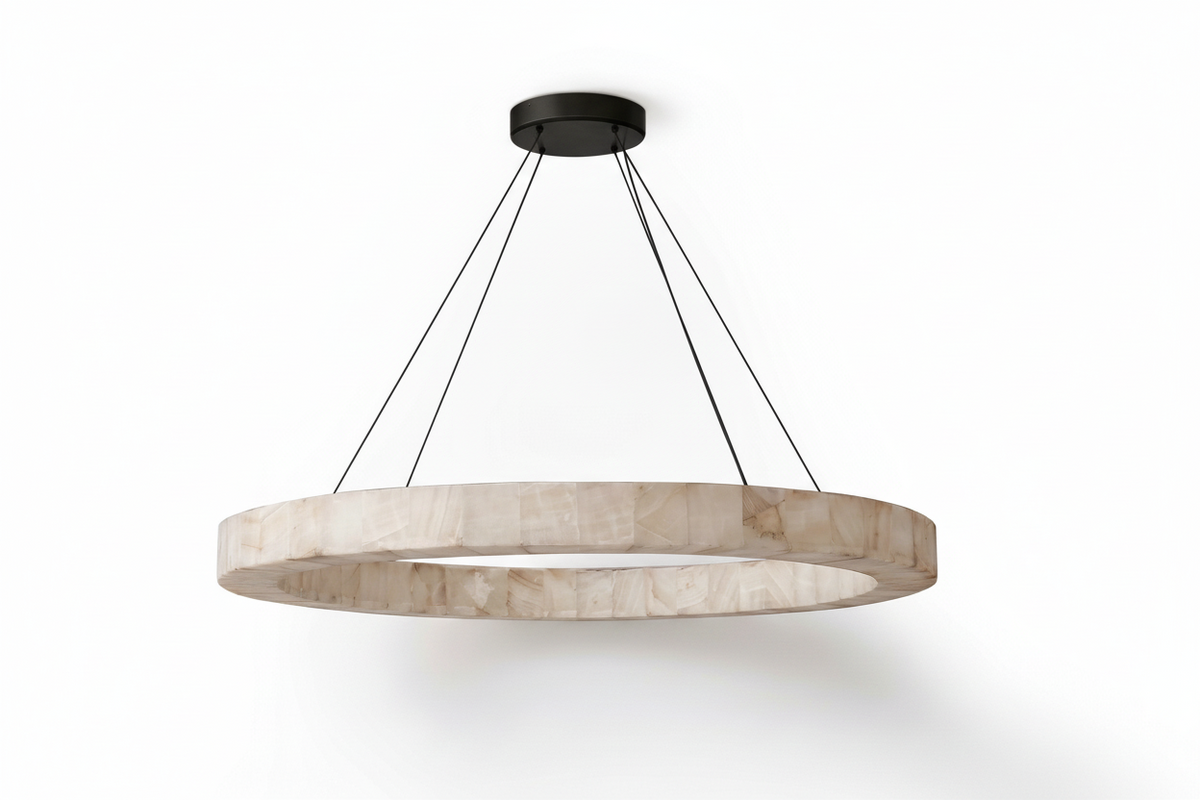 Alabaster Ring Chandelier for Dining Room | Single Spanish 40 to 150 Cm (15.7 59″) Casalola Lights Luxury Lamps
