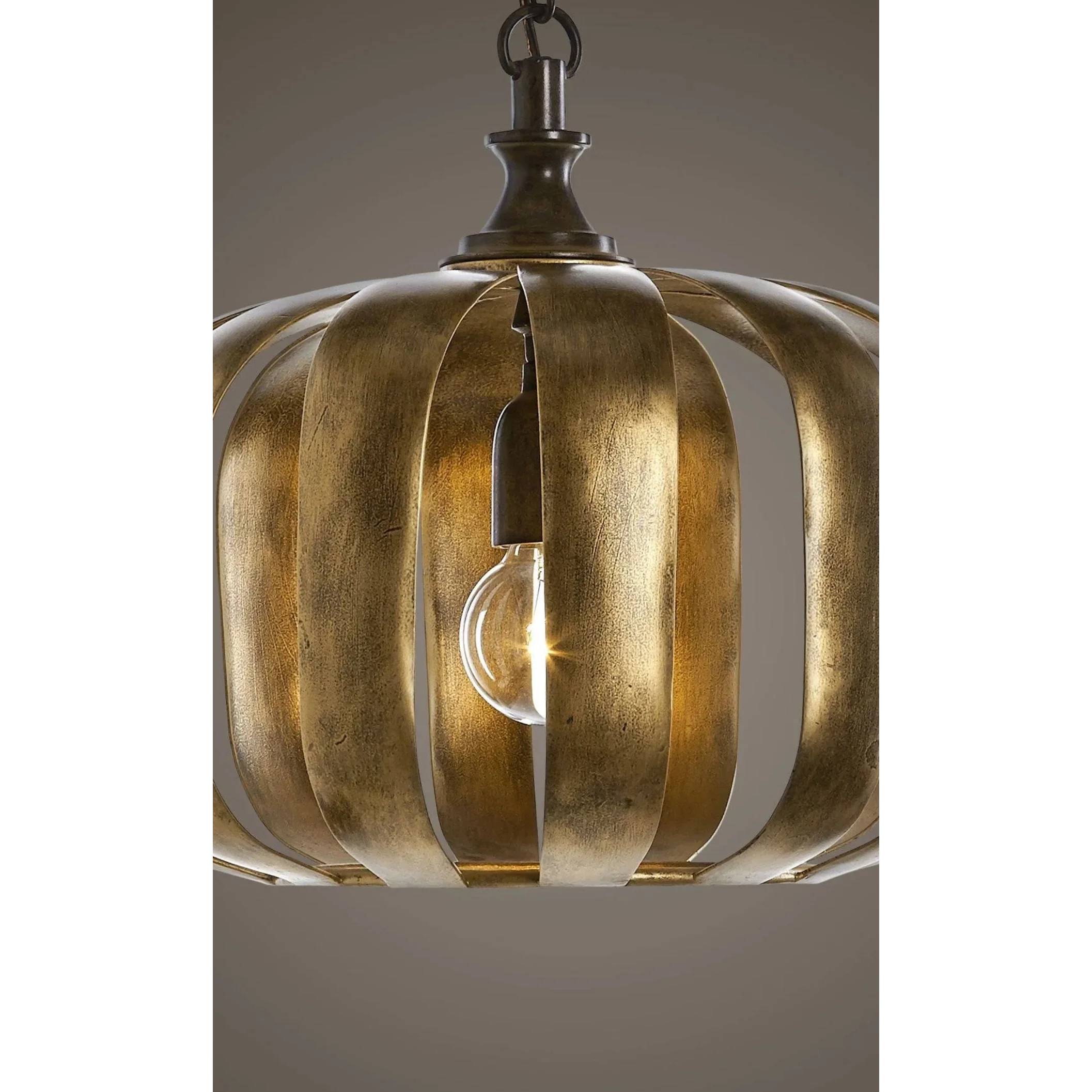 Patinated Brass Pendant Light | Sculptural Ceiling Fixture for Modern Interiors