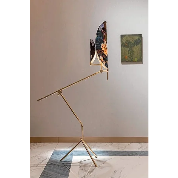 Art Deco Botanical Glass Floor Lamp | Twig-frame Printed-glass Eclectic Living Room & Lounge Casalolalights Luxury