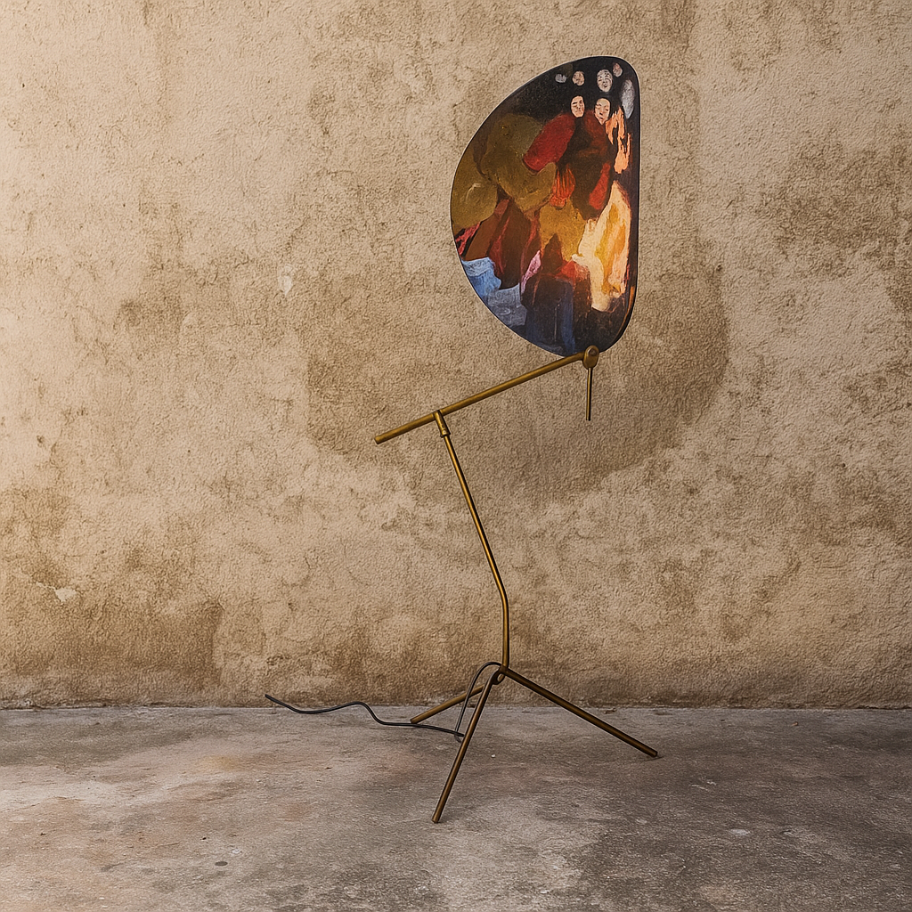 Art Deco Botanical Glass Floor Lamp | Twig-frame Printed-glass Eclectic Living Room & Lounge Casalolalights Luxury