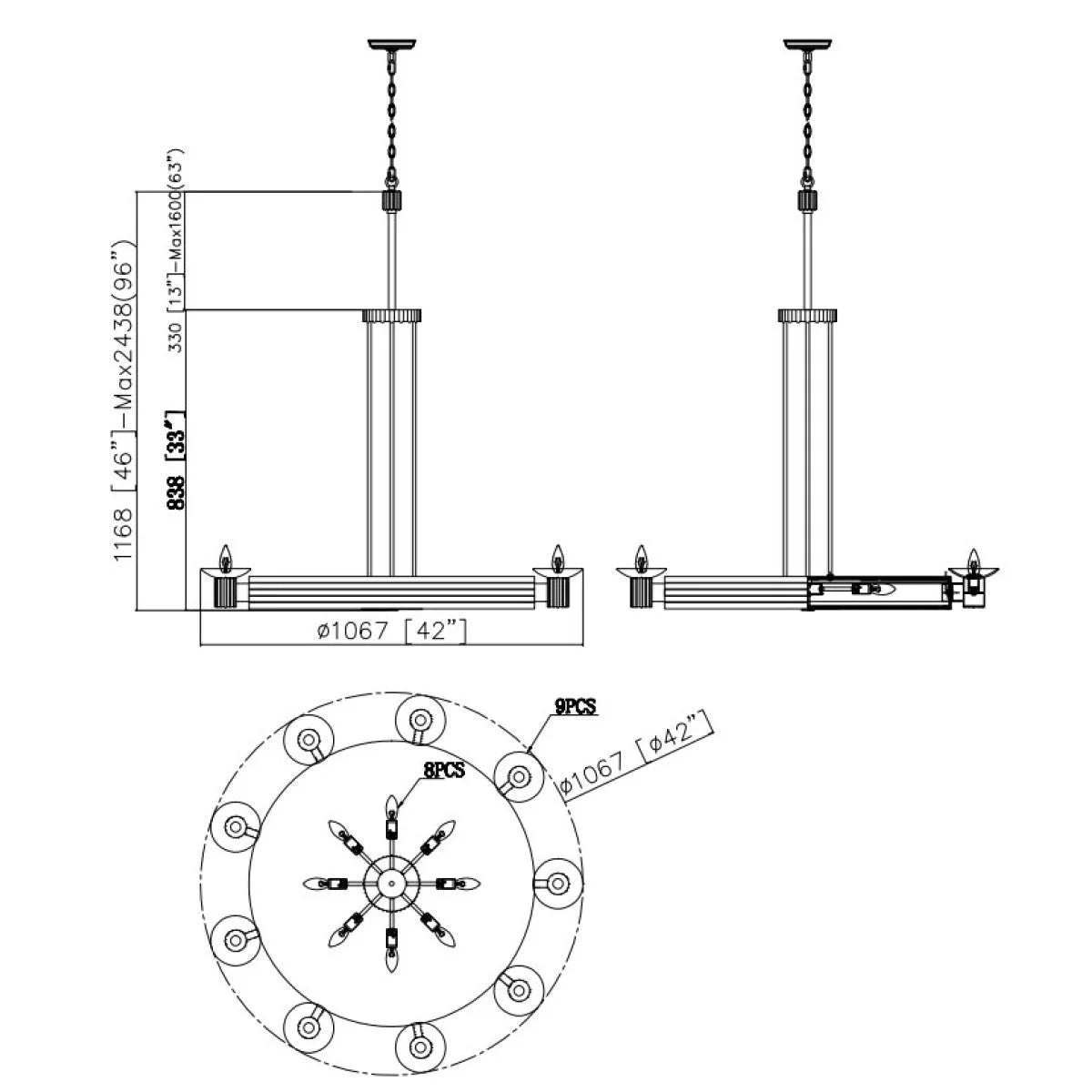 Art Deco Brass Chandelier | Vintage Stepped Frame with Frosted Uplights | Statement Pendant for Dining or Foyer