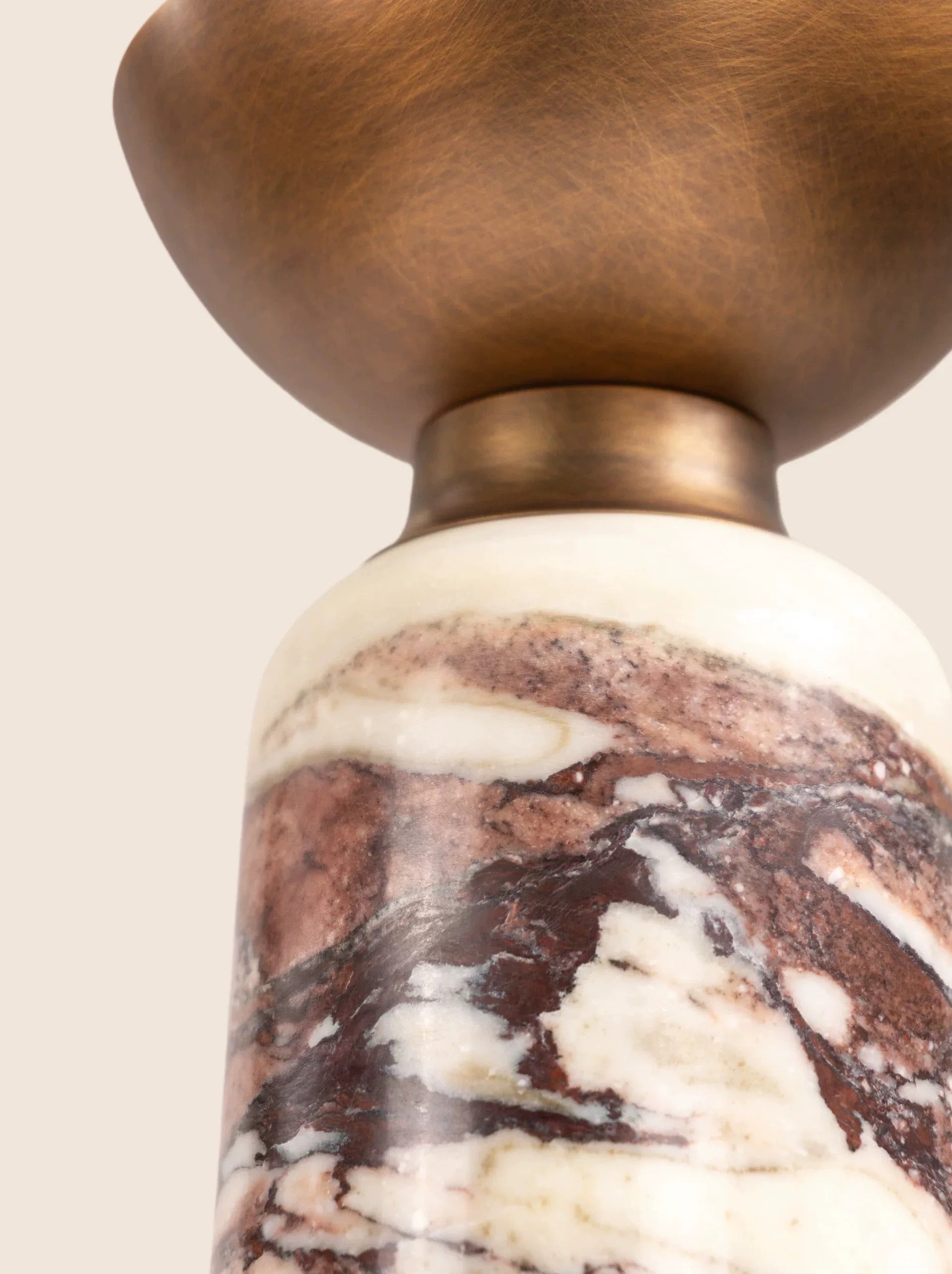 Art Deco Red Marble Lamp | Copper Table | Modern Desk for Console Living Room Casalolalights Luxury Lamps for Interior