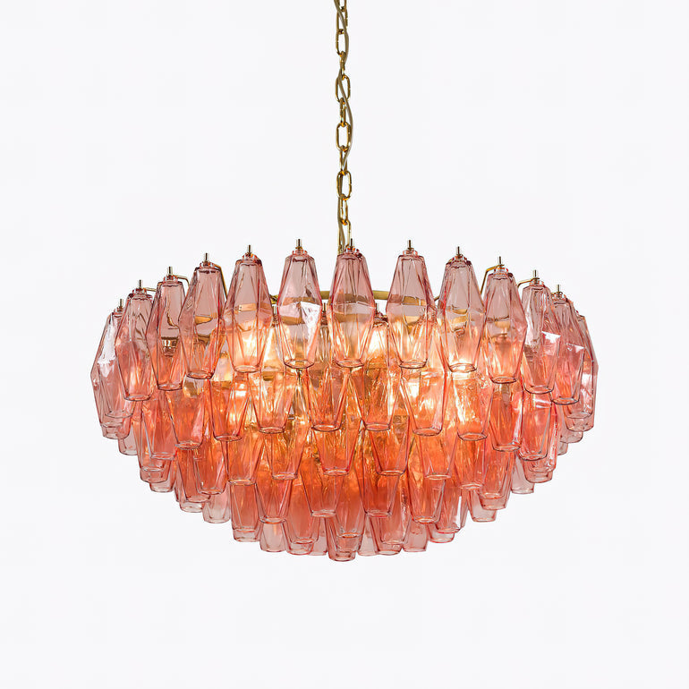 Clear Glass and Brass Candle Chandelier Classic Dining Room Ceiling Light with E14 Candelabra Arms Fixture