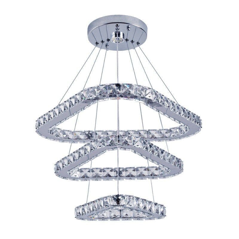 Silver Crystal Chandelier with Three Rings - Unparalleled Luxury for your Living Room Hotel - Chandeliers