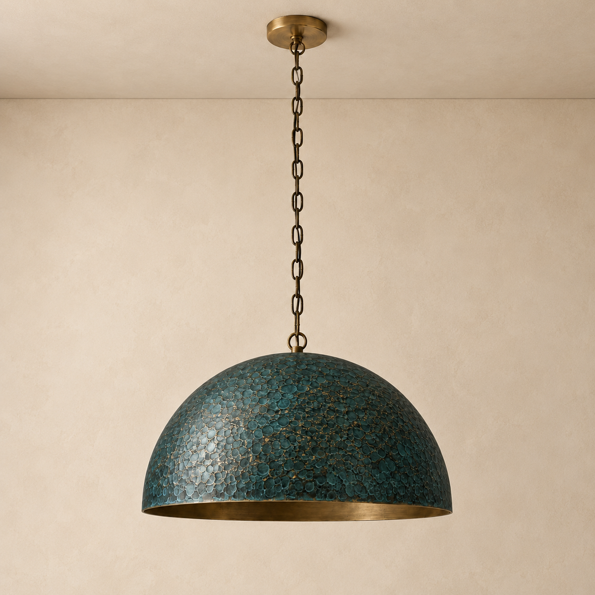 Green Dome Pendant Light for Kitchen Island | Stainless Steel Five Sizes Hang Two or Three in a Row Casalola Lights