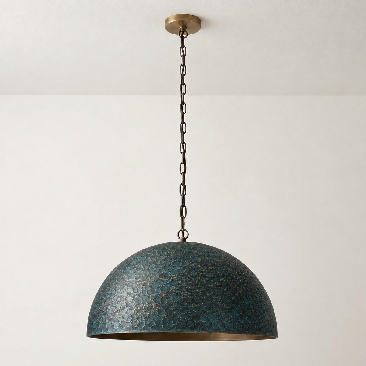 Green Dome Pendant Light for Kitchen Island | Stainless Steel Five Sizes Hang Two or Three in a Row Casalola Lights