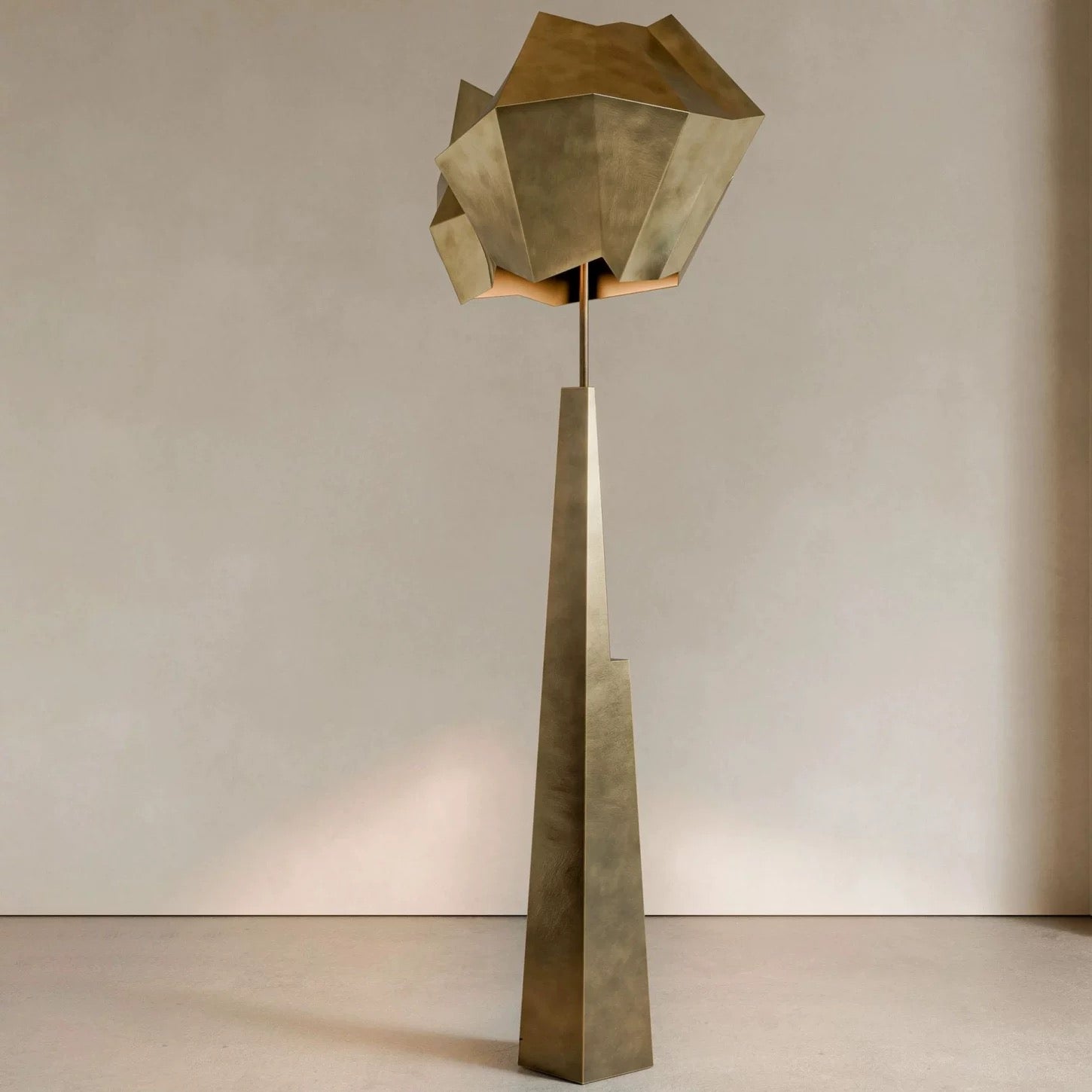 Limited Edition Architectural Alloy | Signed Artisan Piece | h 150cm Antique Brass | Casalola Studio Milano
