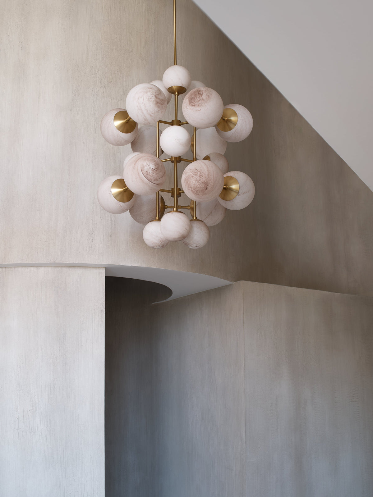 Cluster Chandelier 44’’ Marbled Glass Sphere – Modern Dining Room Ligh Casalolalights Luxury Lamps for Interior
