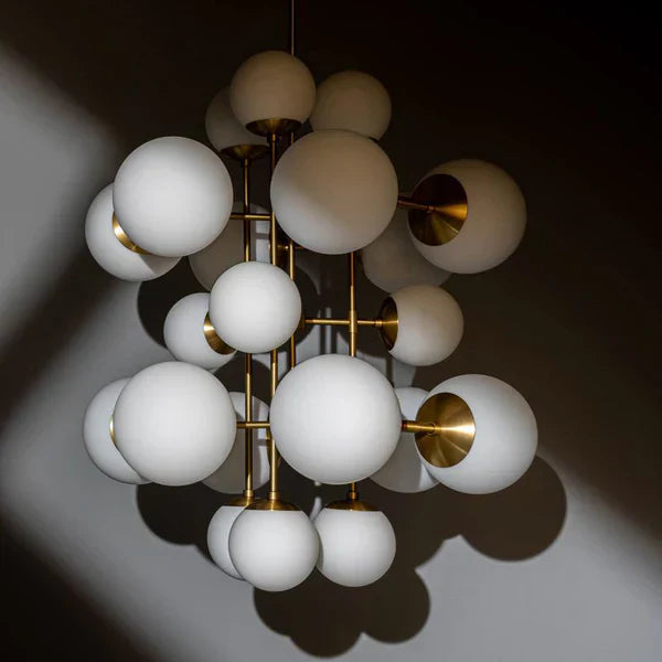 Cluster Chandelier 44’’ Marbled Glass Sphere – Modern Dining Room Ligh Casalolalights Luxury Lamps for Interior
