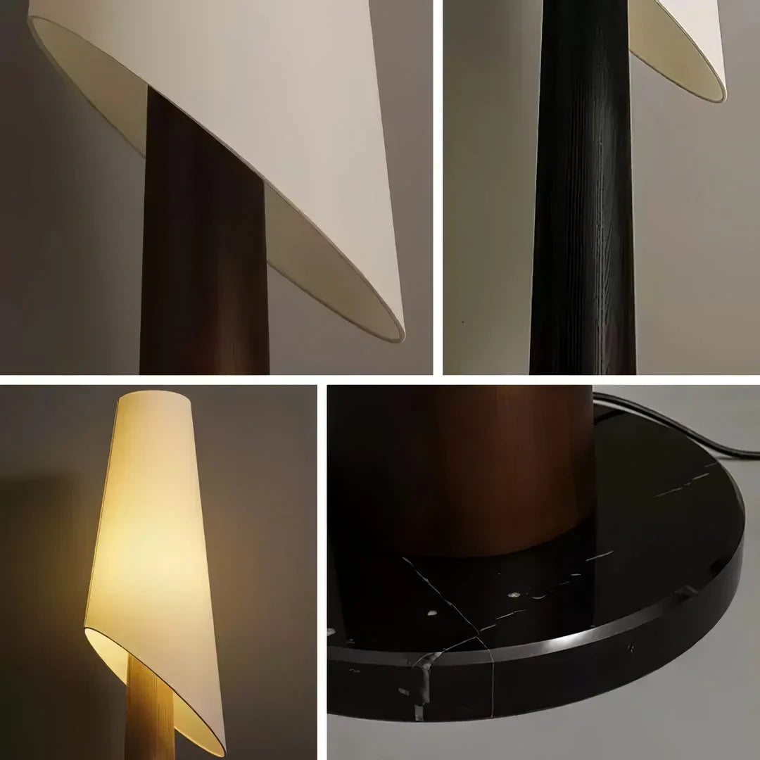 Black Ash Floor Lamp Linen Shade | Slim 30cm Profile 175cm Tall Sofa or Reading Chair Dimmable Option Casalola Lights