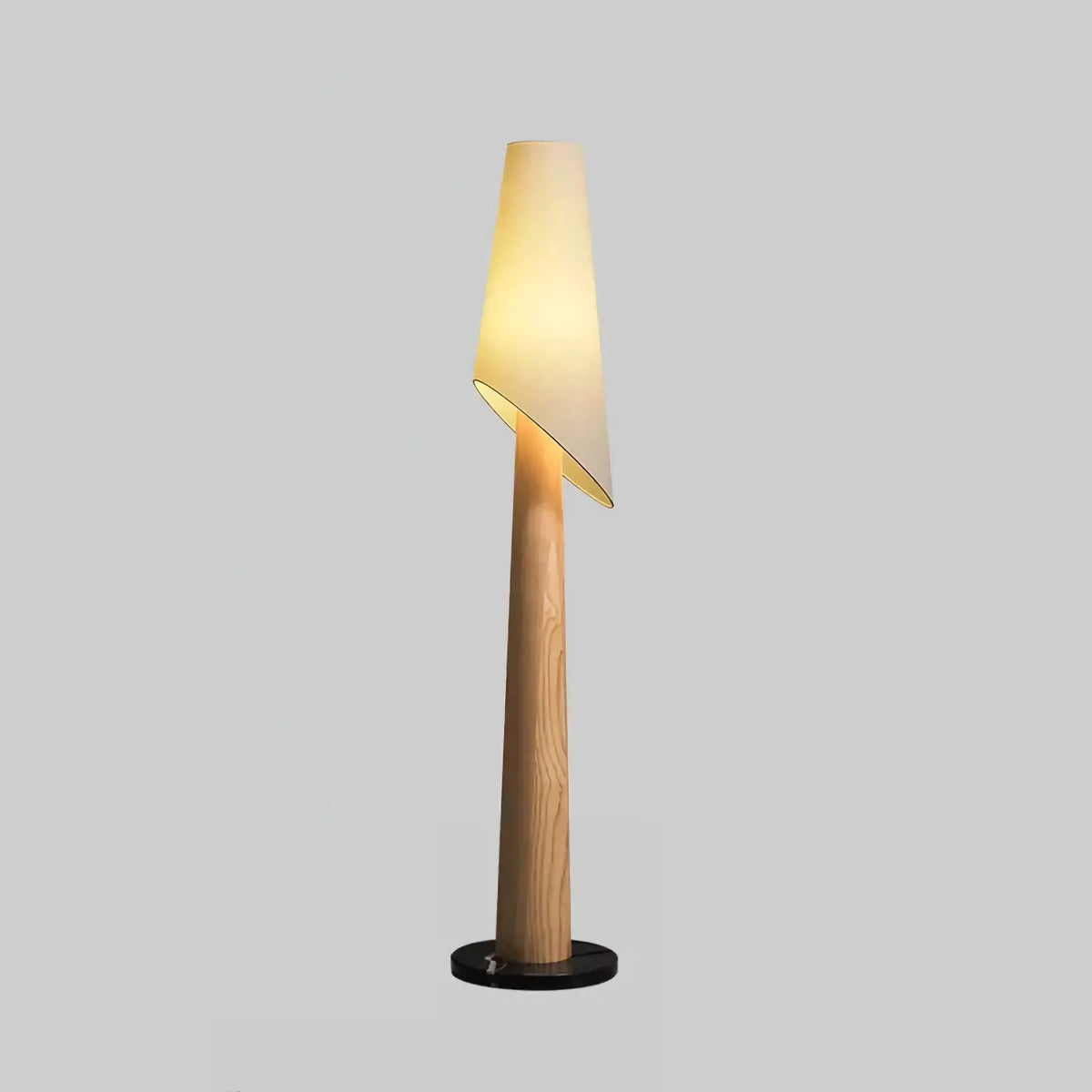 Black Ash Floor Lamp Linen Shade | Slim 30cm Profile 175cm Tall Sofa or Reading Chair Dimmable Option Casalola Lights