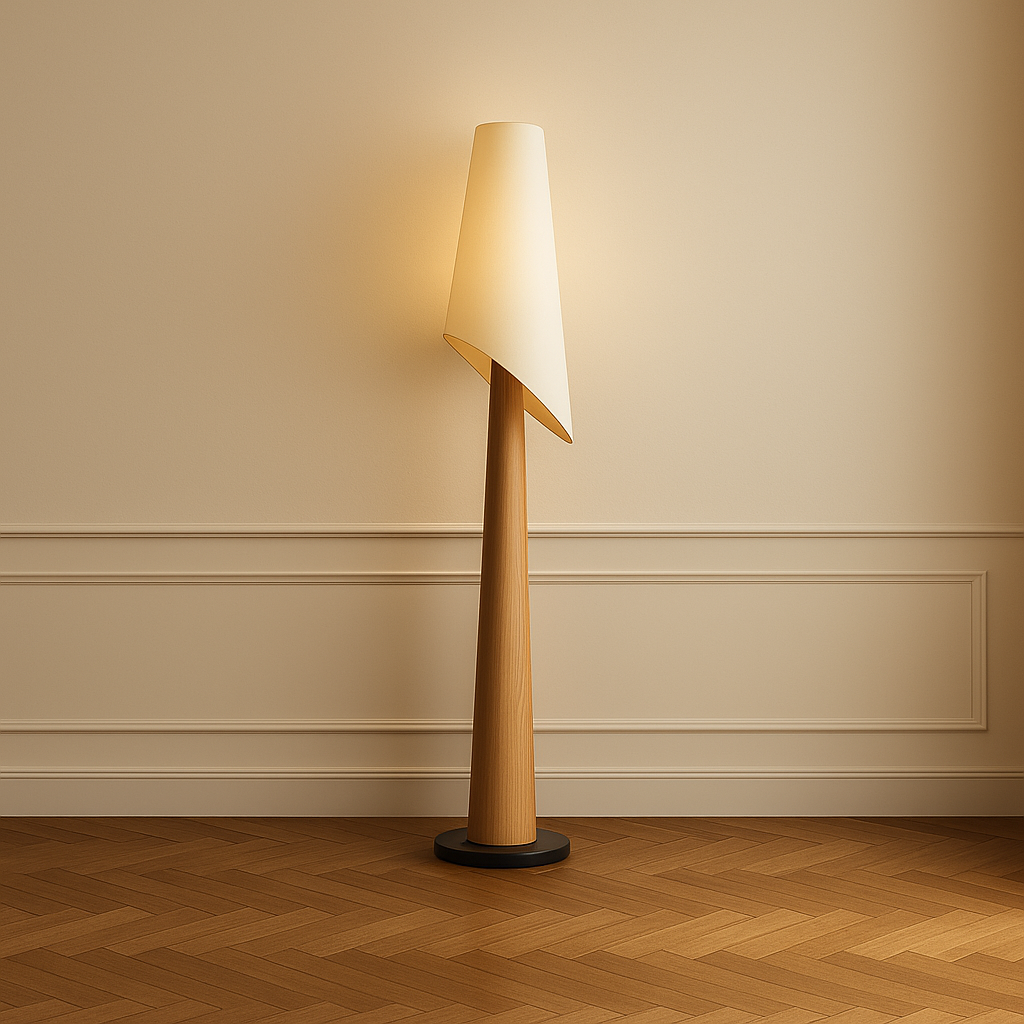 Black Ash Floor Lamp Linen Shade | Slim 30cm Profile 175cm Tall Sofa or Reading Chair Dimmable Option Casalola Lights
