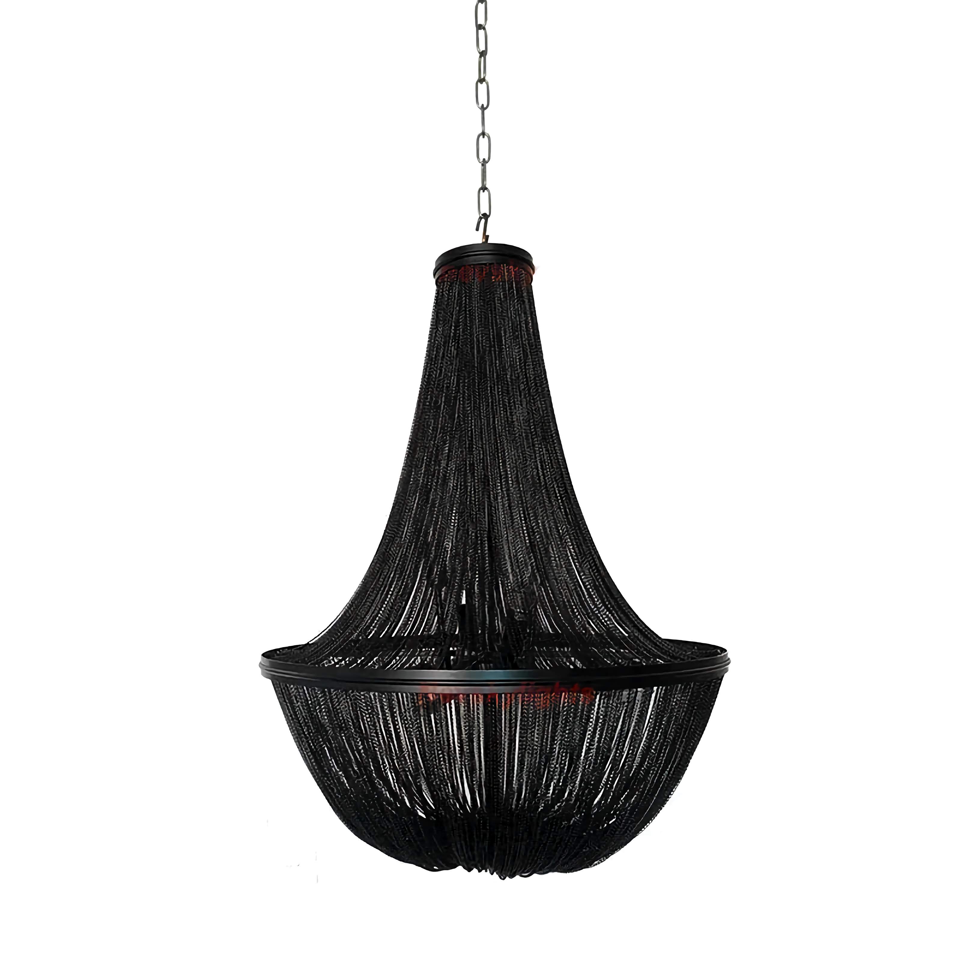 Black Beaded Chandelier | Ceiling Lamps for Dining Room Stairs