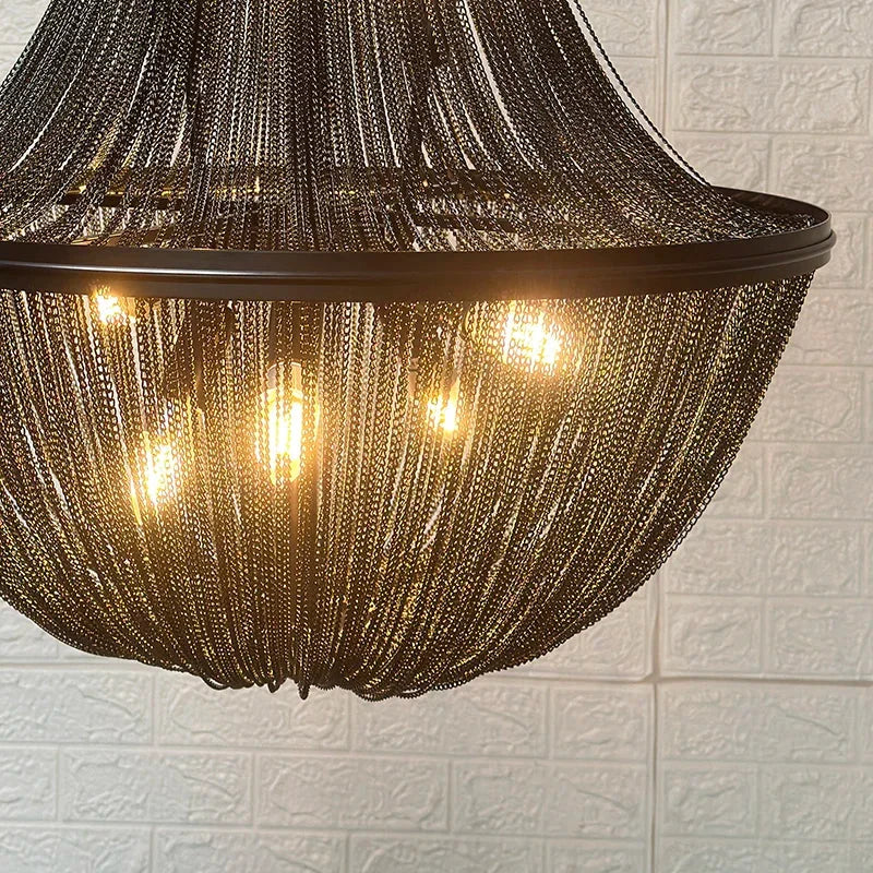 Black Beaded Chandelier | Ceiling Lamps for Dining Room Stairs