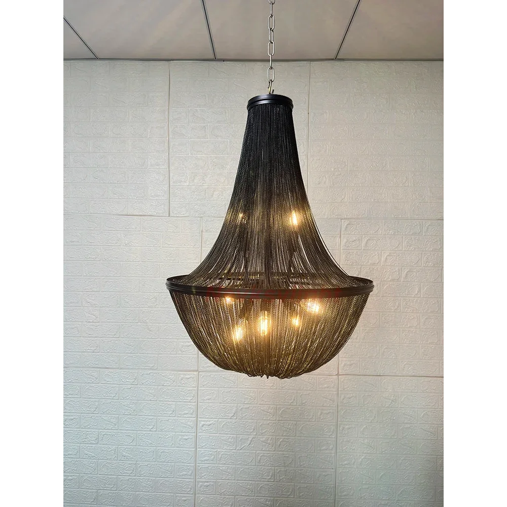 Black Beaded Chandelier | Ceiling Lamps for Dining Room Stairs