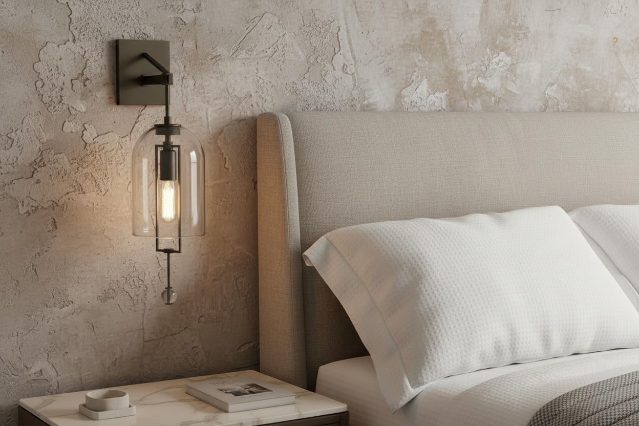 Black Glass and Copper Bell Wall Light for Hallway Living Room & Bedroom – Modern Vertical Sconce Casalolalights Luxury