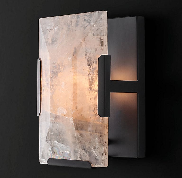 Calcite Wall Lamps for Living Room - Black Finish - Luxury Decor - Sconces