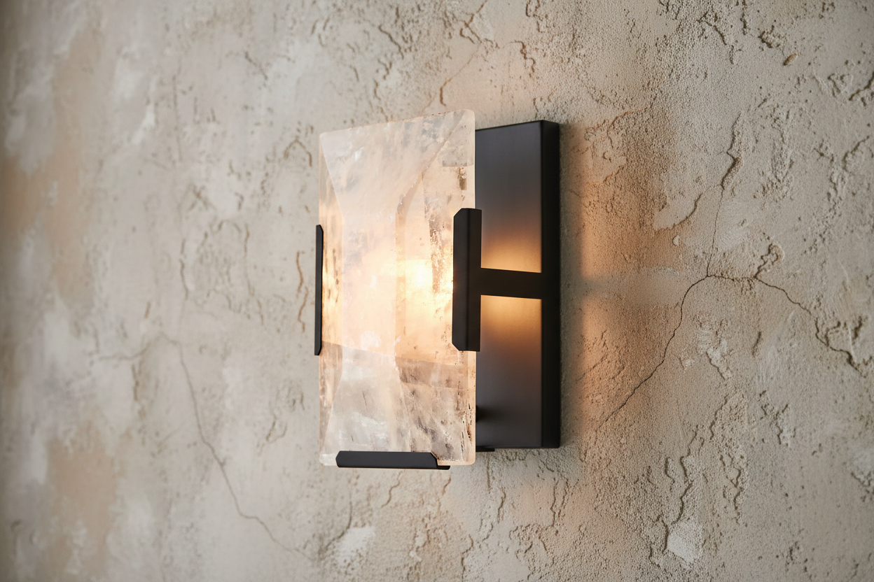Black Vertical Calcite Wall Light for Modern Living Rooms and Entryways Casalolalights Luxury Lamps Interior Designers