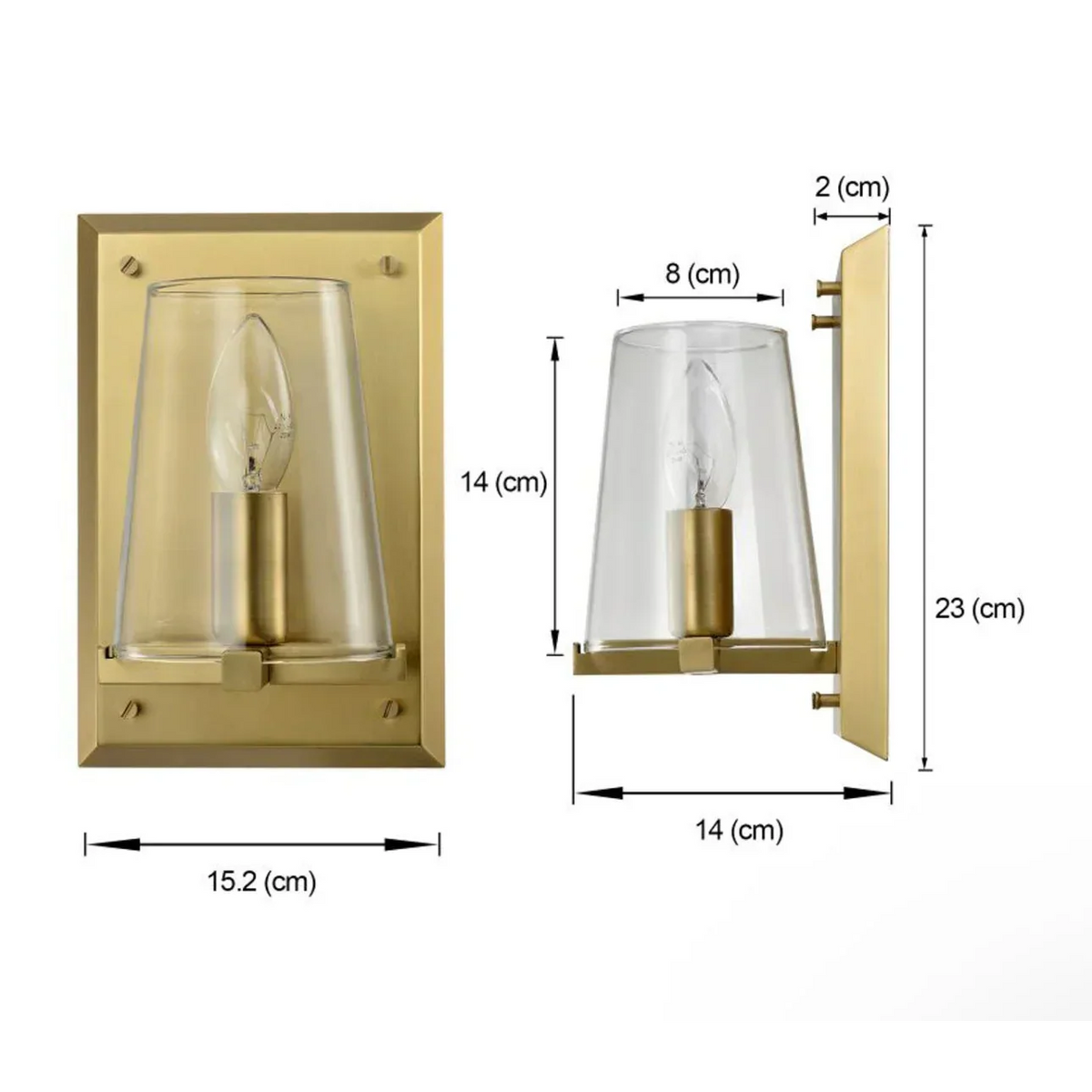 Black Stainless Steel & Thick Glass Wall Sconce | Small Vanity Pair Bedside Light Hallway 24cm Casalola Lights Luxury