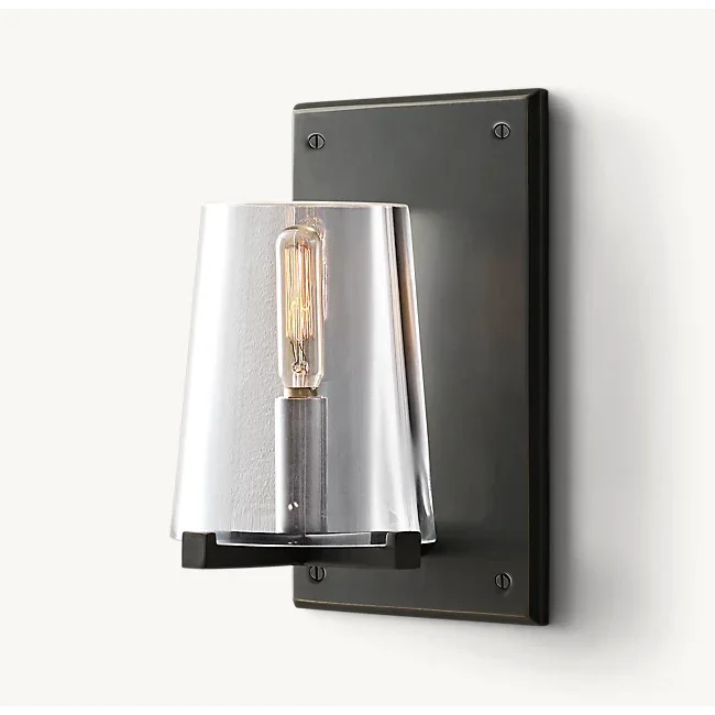 Modern Glass Wall Light with Copper Arm – Gold or Black Finish Casalolalights Luxury Lamps for Interior Designers