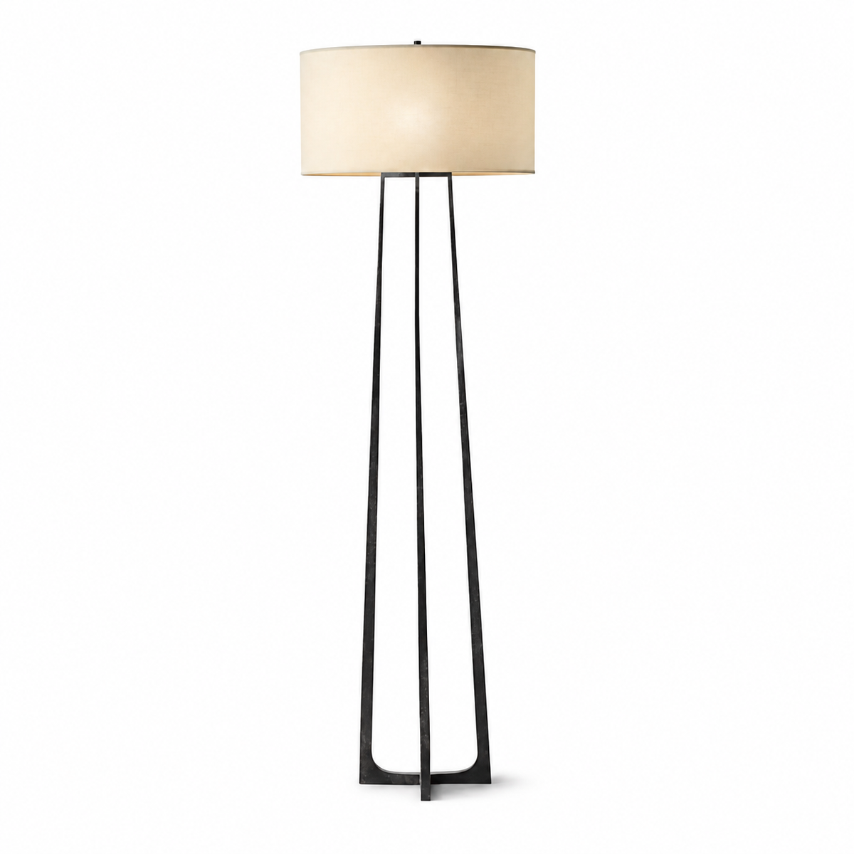 Modern Black Iron Floor Lamp with Drum Shade – Tall Designer Lighting for Living Room Casalola Lights Luxury Lamps