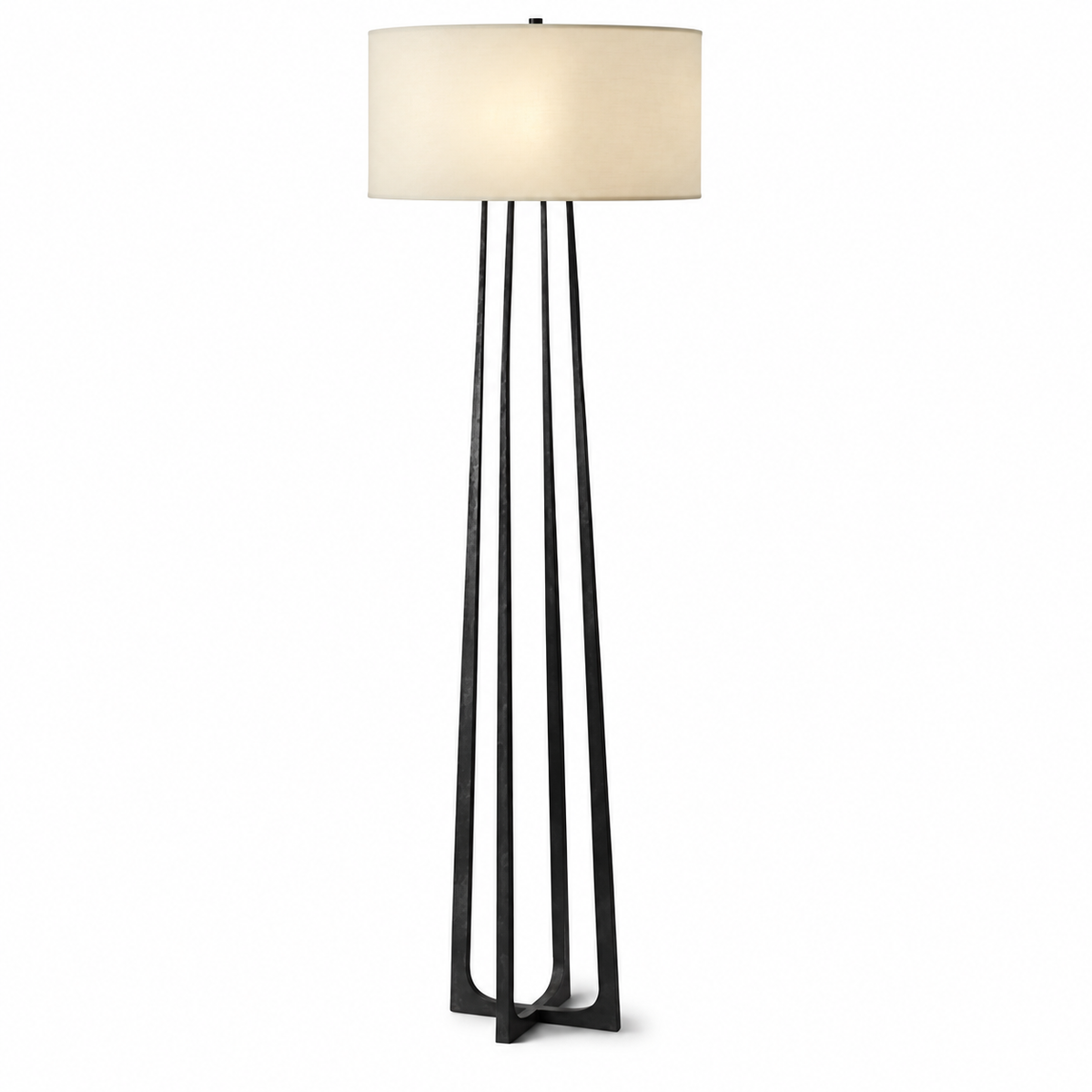 Black Hammered Copper Floor Lamp