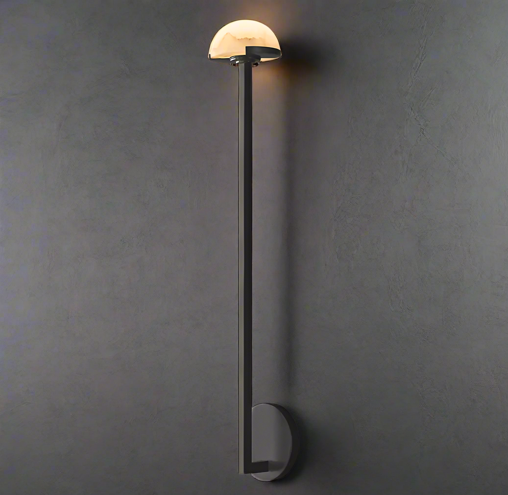 Luxury Brass and Alabaster Wall Sconces – Modern Lamp for Bedroom or Hallway