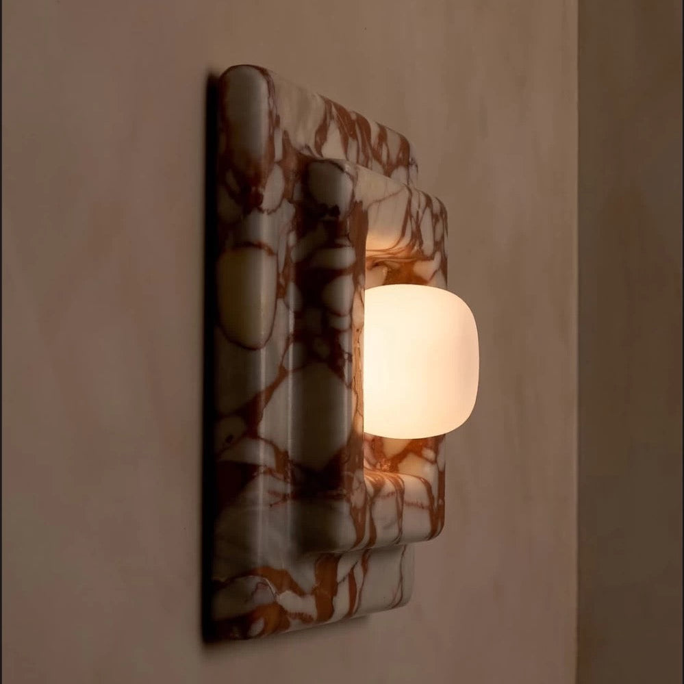 Marble Square Wall Sconce – Casalola Layered Stone Light for Bedroom & Hallway Casalolalights Luxury Lamps Interior