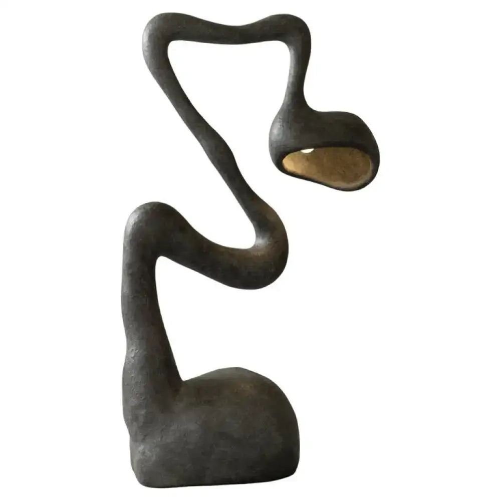 Sculptural Black Resin Floor Lamp | Avant Garde Dimmable Lighting - Lamps