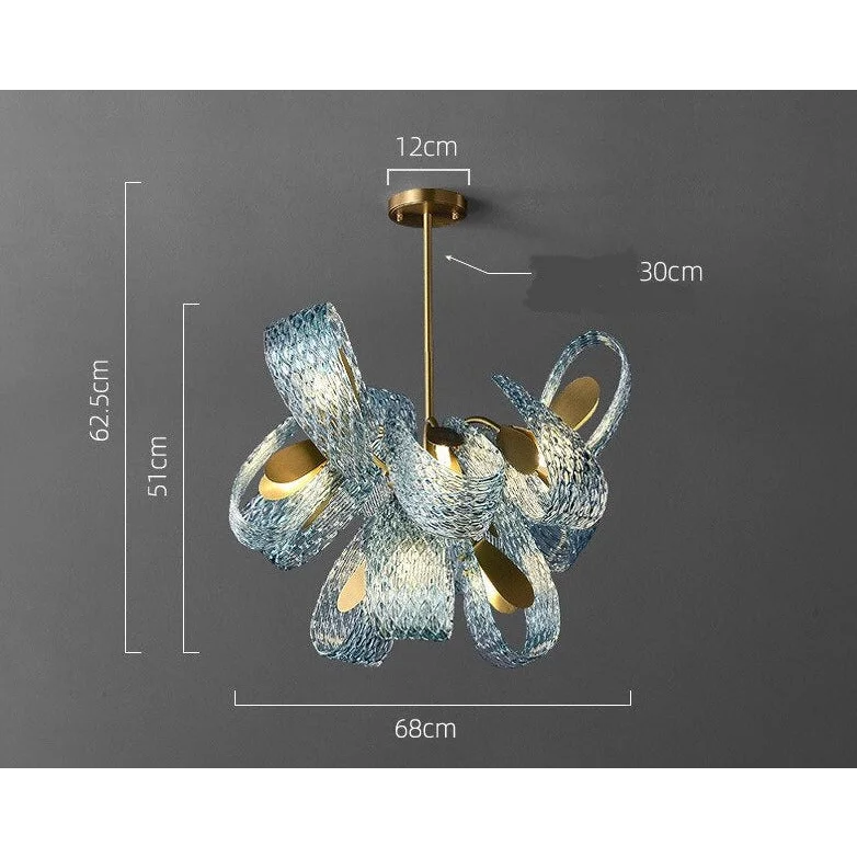 Italian Crystal Chandelier | Art Nouveau Glass and Iron Lighting for Living Dining Rooms