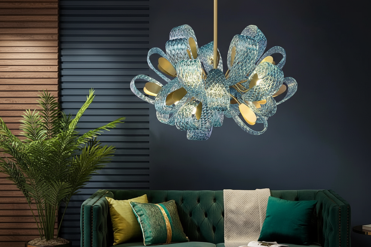 PLAVI KRISTALNI LUSTERI LUSTERI | DIZAJN LUXMUR