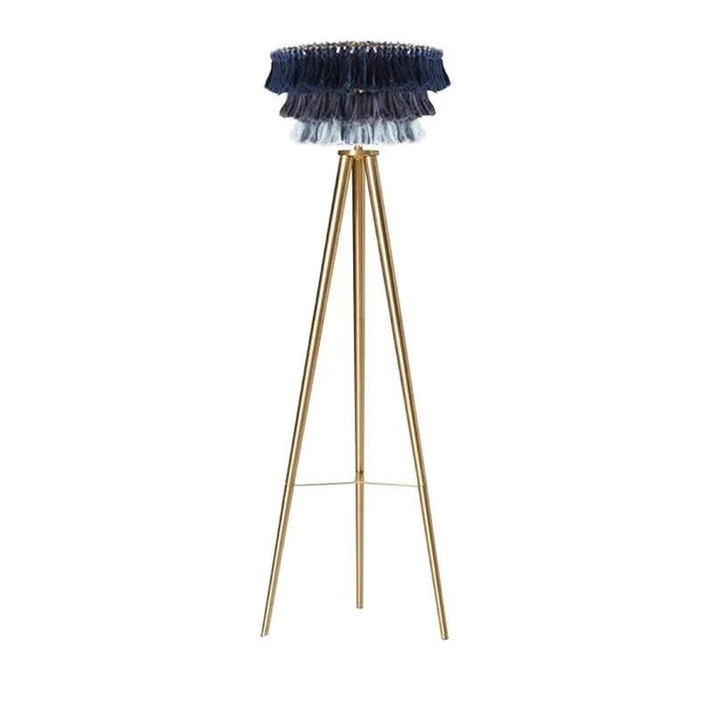 Bohemian Tassel Floor Lamp in Organic Cotton and Iron – Statement Lighting for Living Room or Bedroom