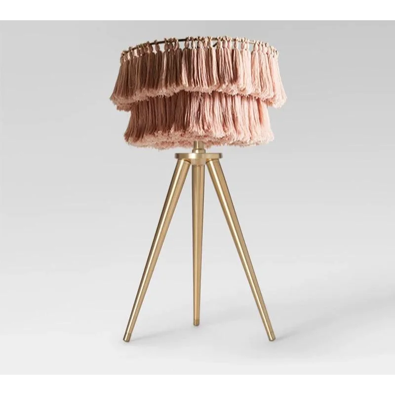 Bohemian Tassel Table Lamp | Organic Cotton Accent Lighting for Bedroom or living room Casalolalights Luxury Lamps