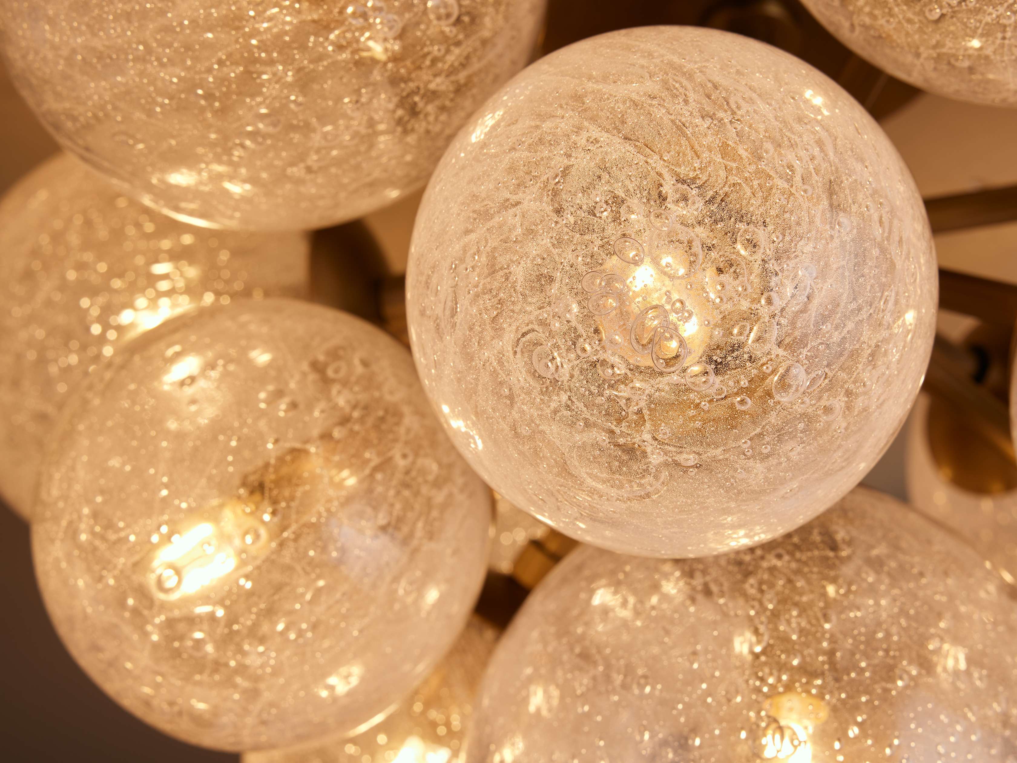 Hand Blown Bubble Glass Flush Mount Ceiling Light Art Deco Hallway Bedroom or Living Room Fixture Casalolalights Luxury