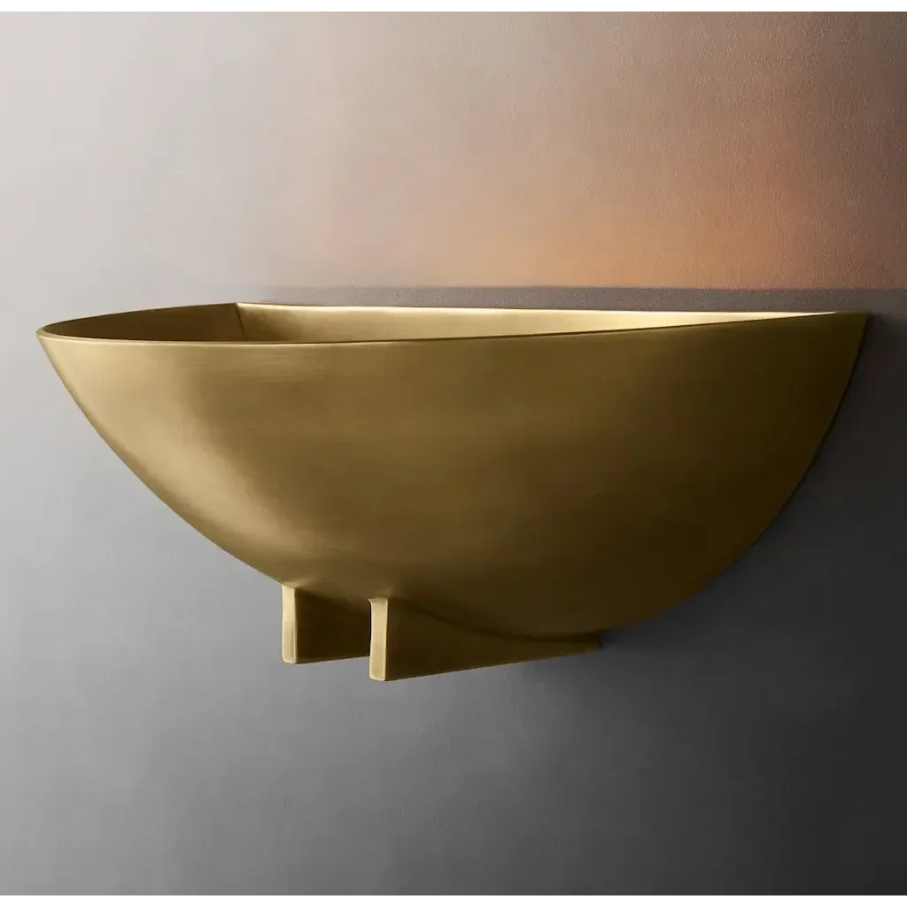 Solid Brass Half Bowl Wall Sconce | Hallway Up Light Staircase Washer E26/e27 Low Glare Casalola Lights Luxury Lamps