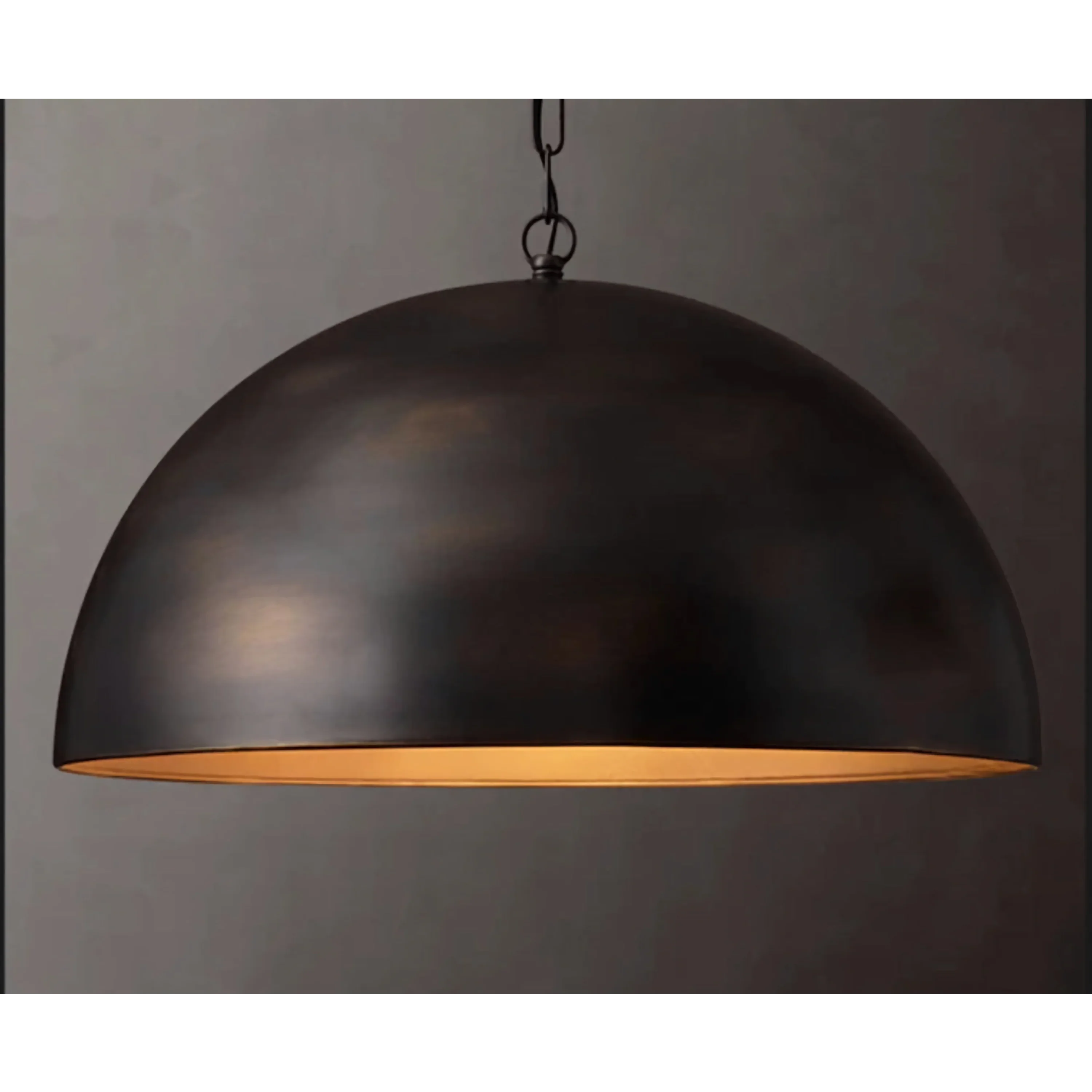 Dome Brass Pendant Light | Luxury Kitchen Island Lighting for Vintage Industrial Modern Interiors