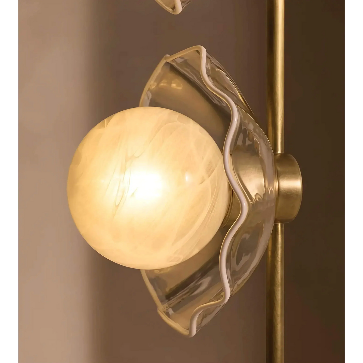 Genuine Marble & Glass Floor Lamp 2 Light | or Table Height Dimmable Option Warm 2700k Casalola Lights Luxury Lamps