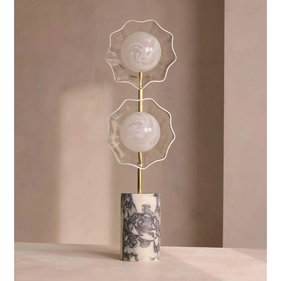 Brass Floor Lamp with Marble Base
