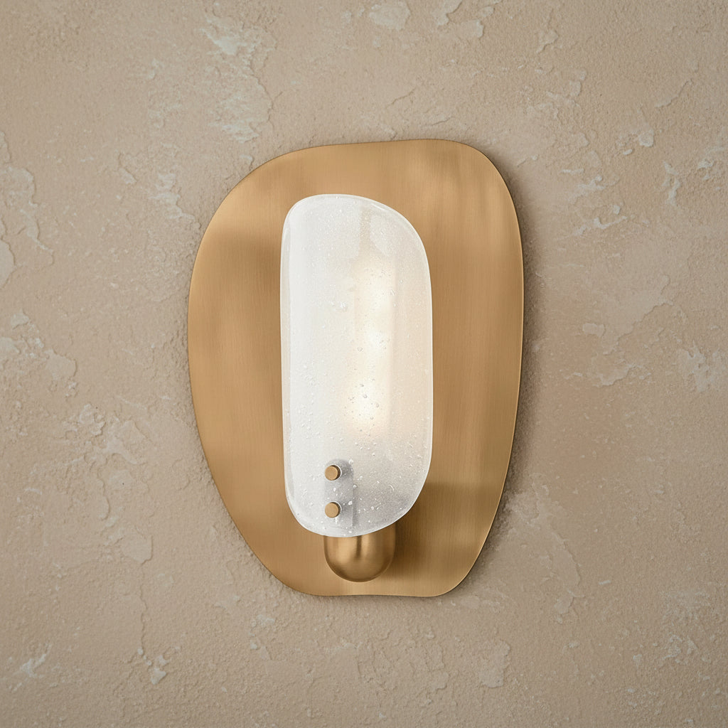 Brass and Glass Wall Sconce – Casalola Organic Backplate Light for Bedroom & Hallway Casalolalights Luxury Lamps