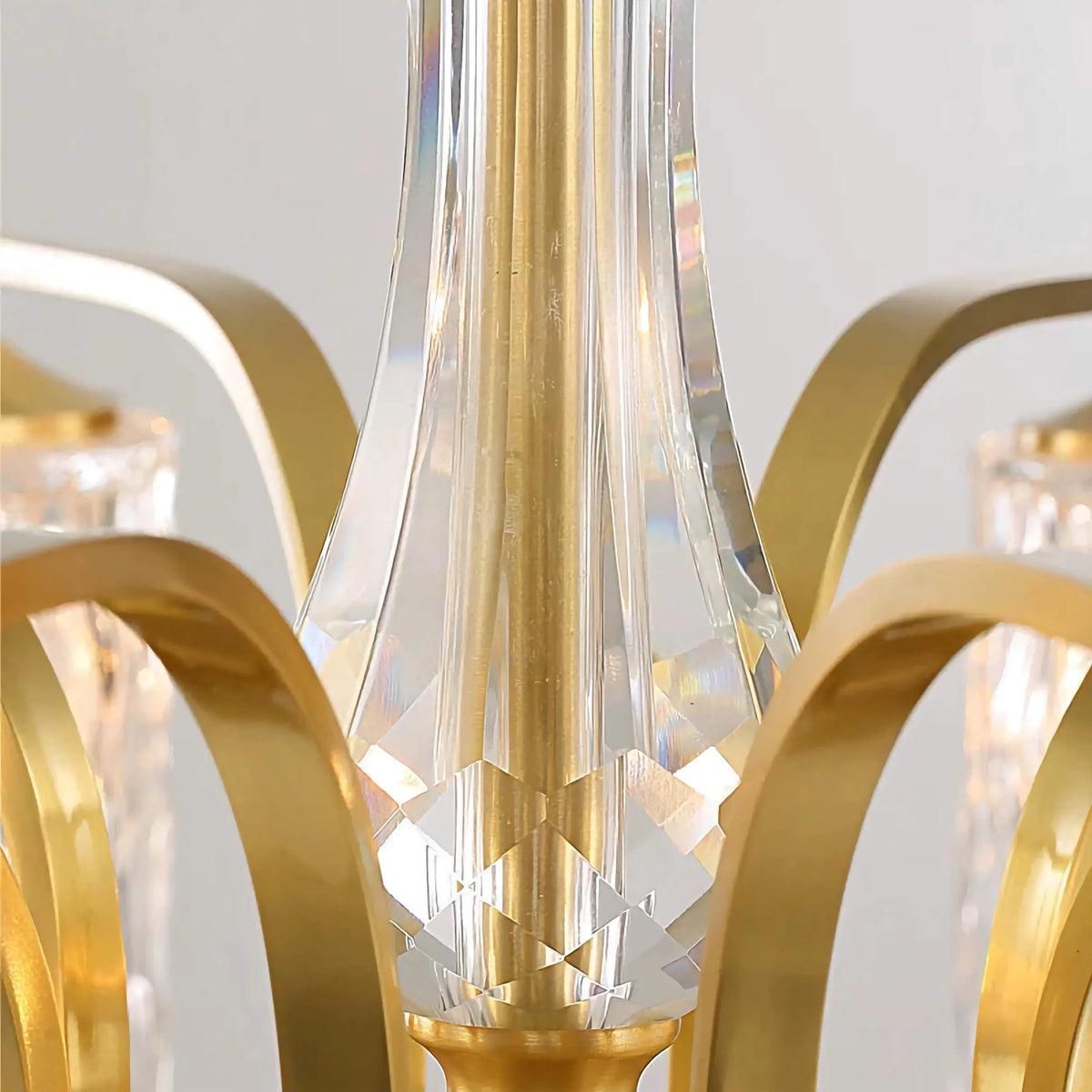 Fluted Glass Semi Flush Mount Ceiling Light for Living Room | Solid Brass 24 to 39 Inch 3 10 Lights Casalola Luxury