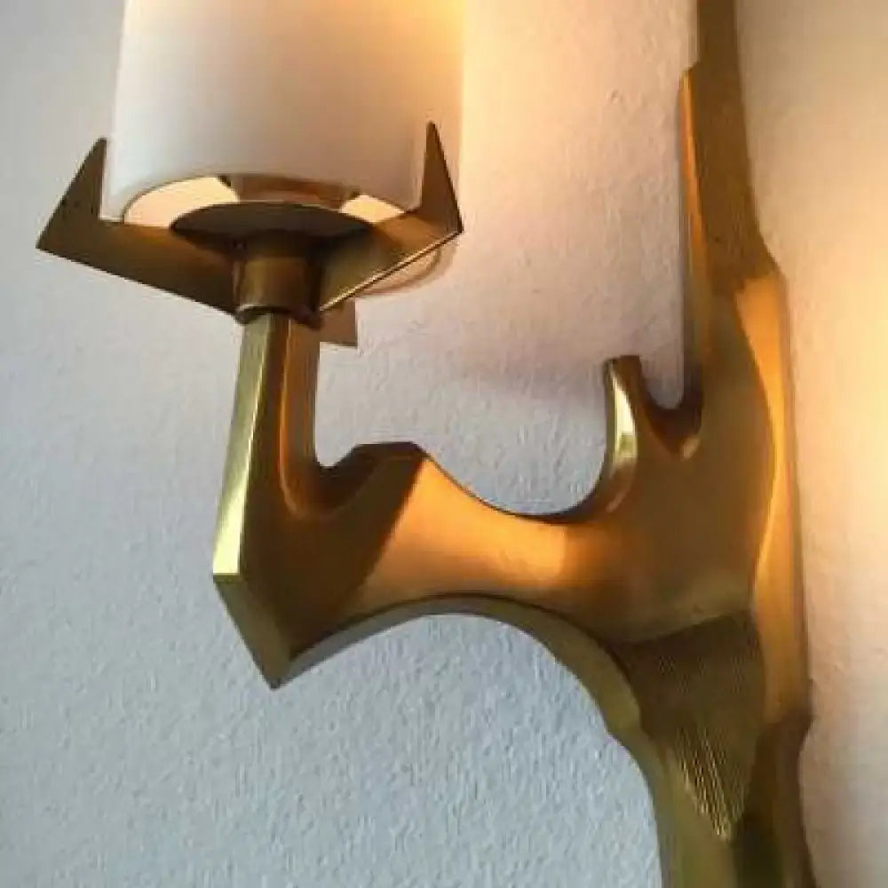 Brass & Glass Wall Sconce – Handcrafted for Dining Hallway - Arlus - Sconces